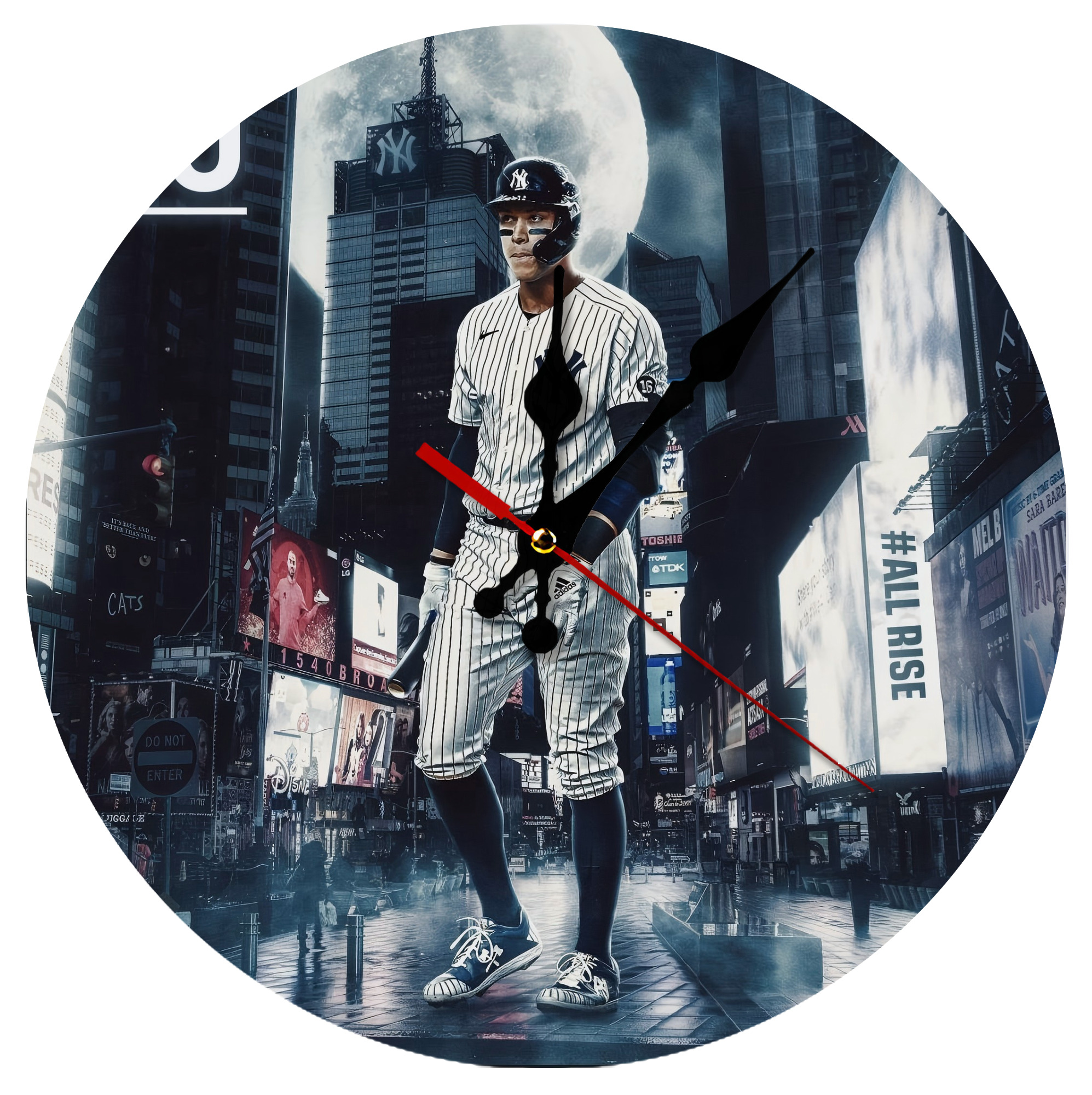 Aaron Judge 60 Home Runs 6 Silent Round Wall Clock – Modern & Stylish DIY Design, Durable Wood Construction, Easy To Install – Perfect For Office, Bedroom, Living Room, And More